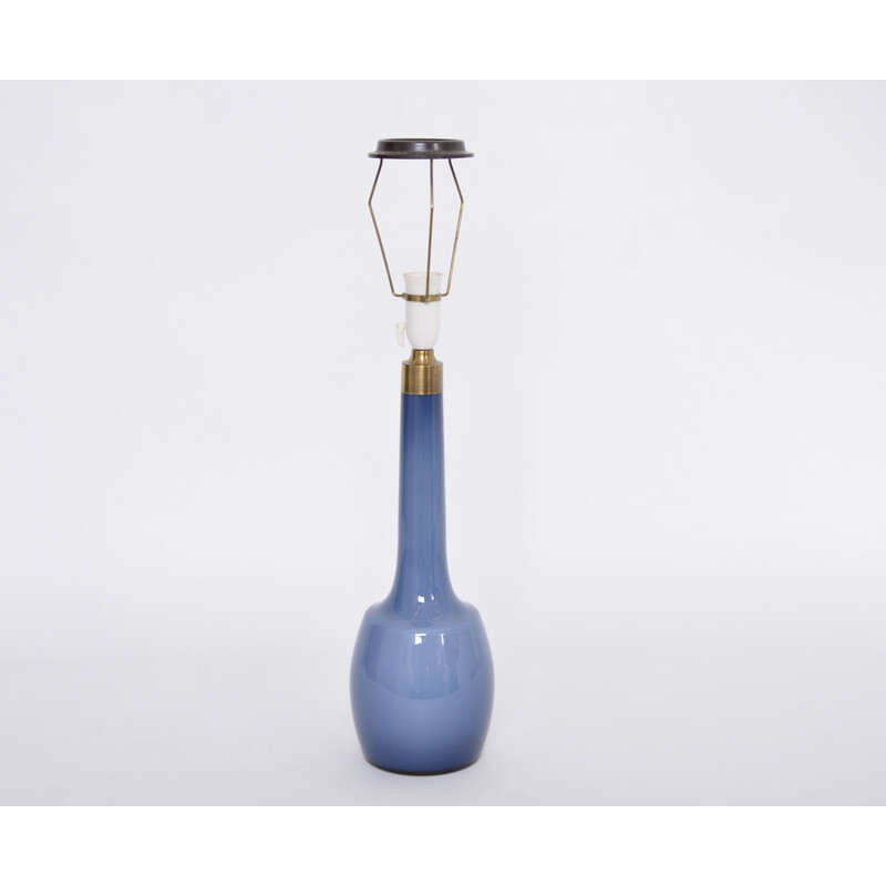 Vintage blue Danish table lamp by Esben Klint for Holmegaard