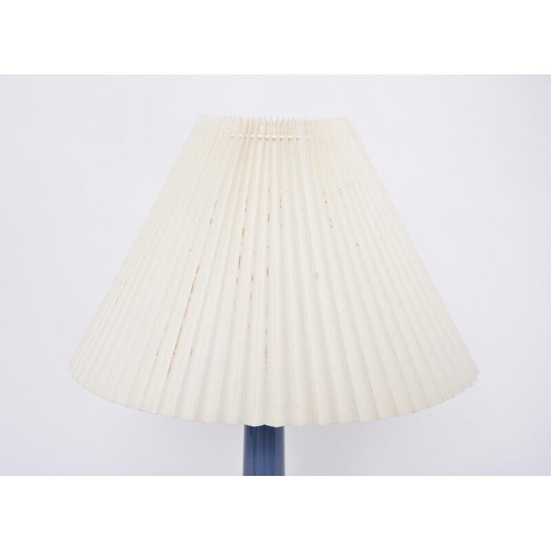 Vintage blauwe Deense tafellamp van Esben Klint voor Holmegaard