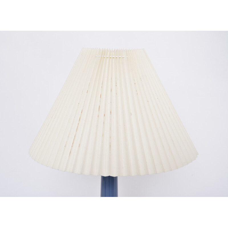 Vintage blue Danish table lamp by Esben Klint for Holmegaard