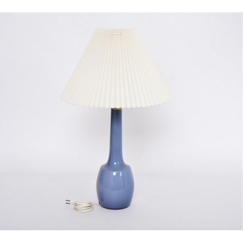 Vintage blue Danish table lamp by Esben Klint for Holmegaard
