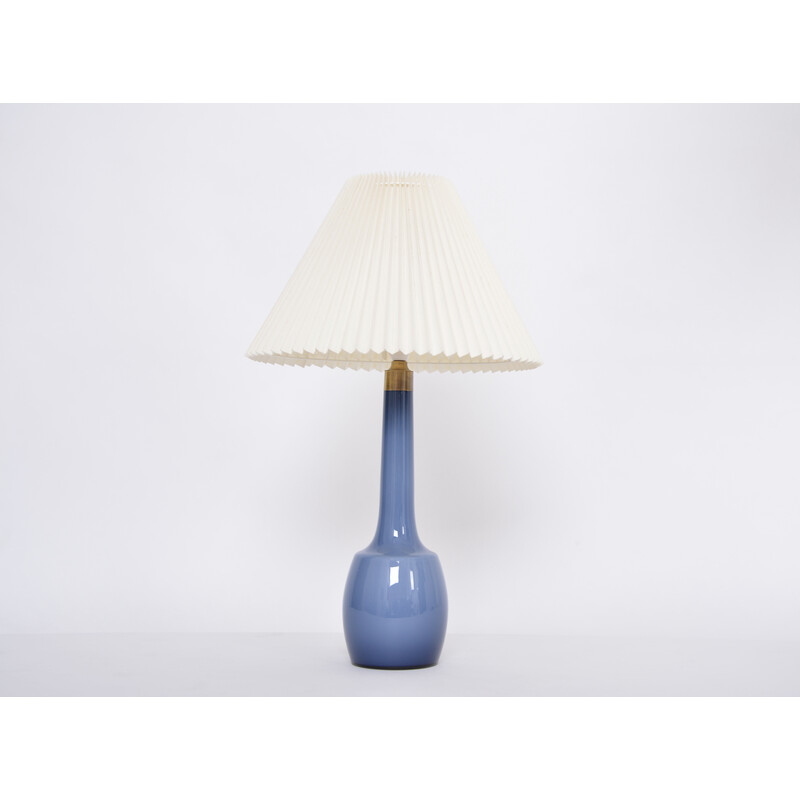 Vintage blue Danish table lamp by Esben Klint for Holmegaard