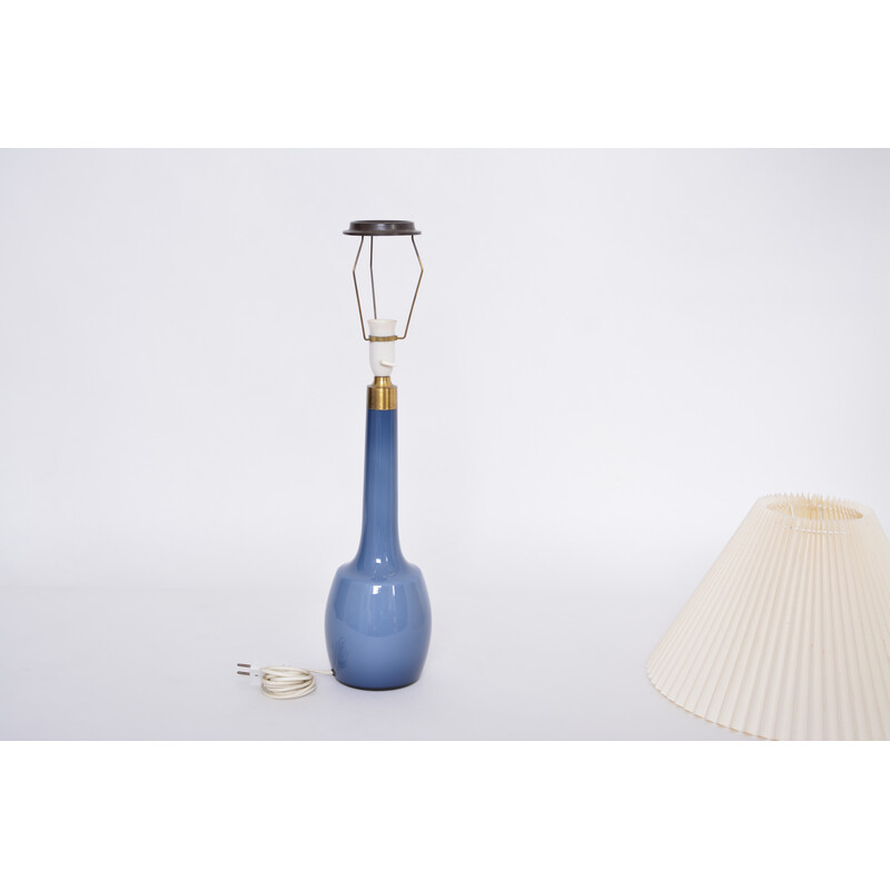 Vintage blue Danish table lamp by Esben Klint for Holmegaard