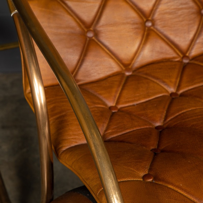 Pair of vintage British leather rocking chairs, 1950