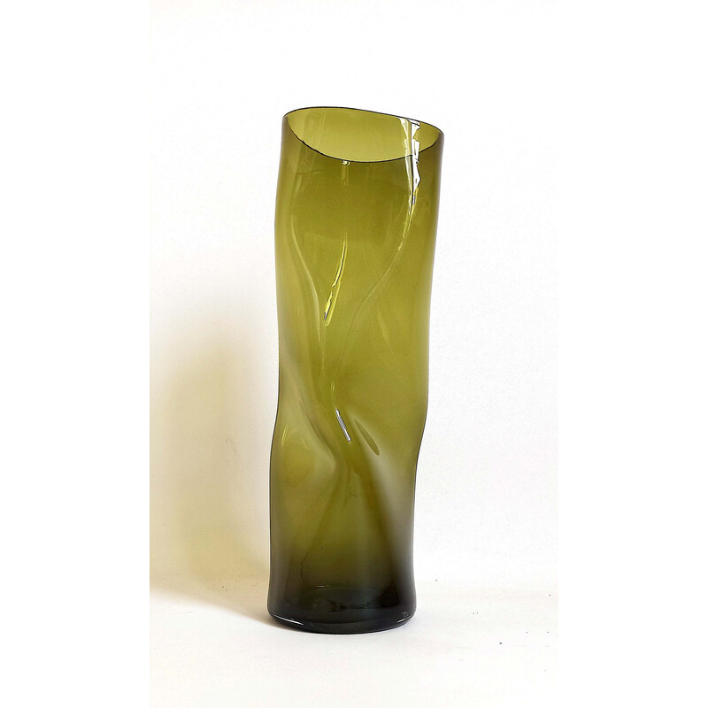 Rauchgrüne Vintage-Vase, 1970