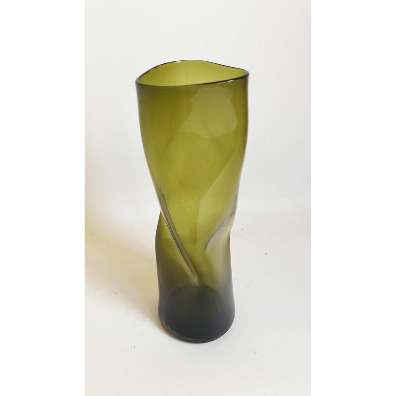 Vase vintage en vert fumé, 1970