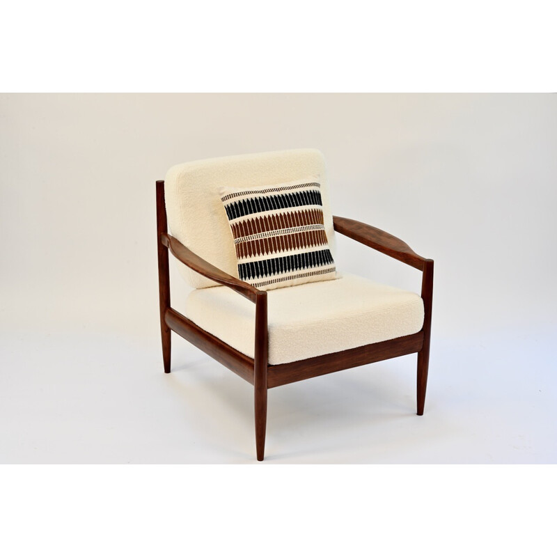 Vintage armchair in rosewood and foam