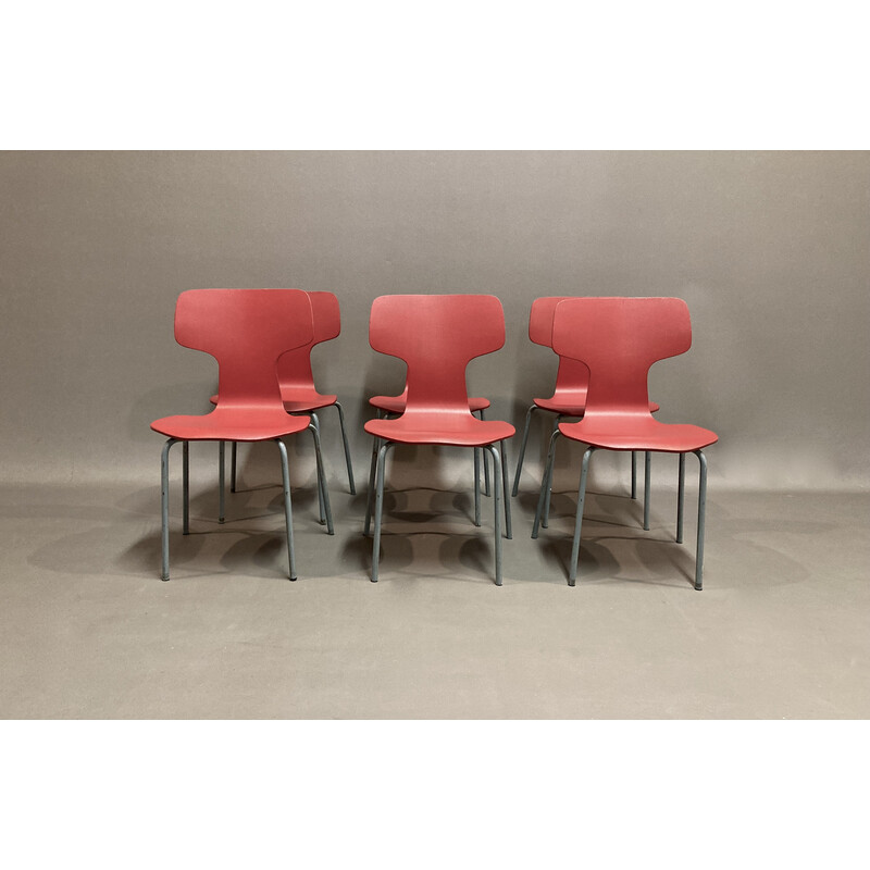 Ensemble de 6 chaises vintage par Arne Jacobsen pour Fritz Hansen, 1960