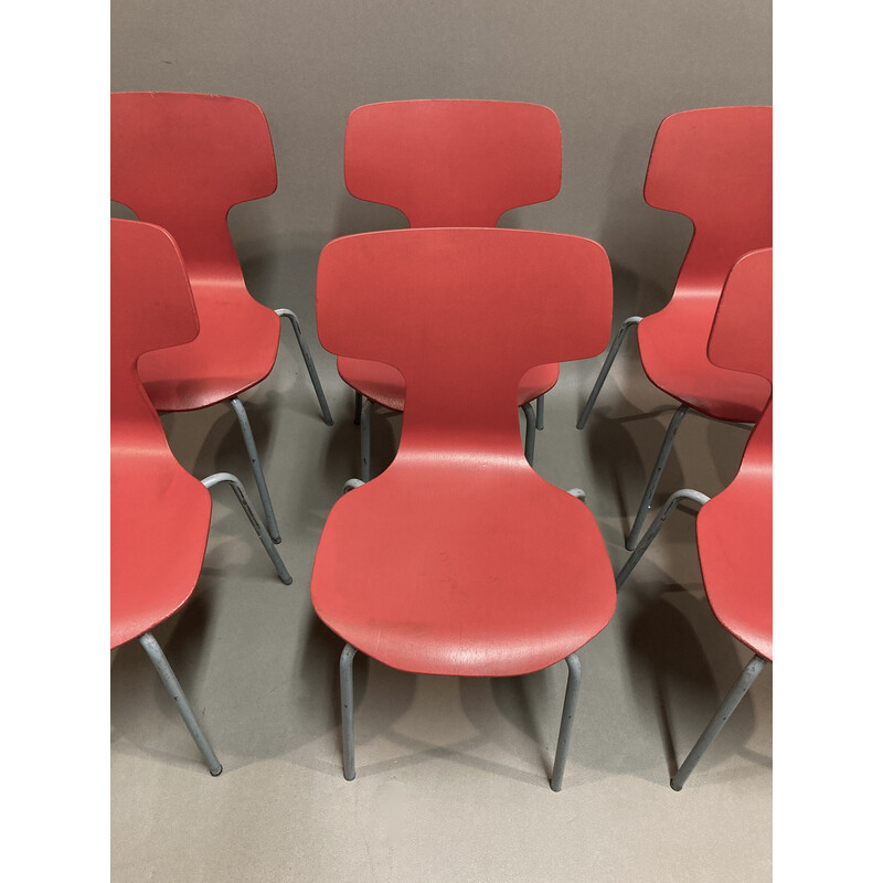 Set of 6 vintage chairs by Arne Jacobsen for Fritz Hansen, 1960