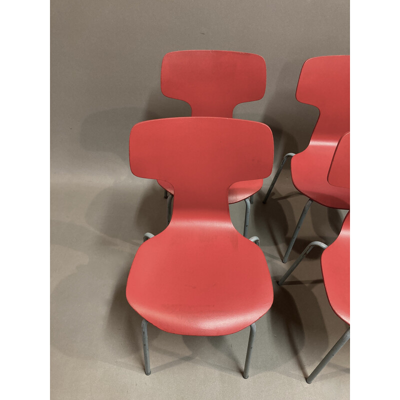 Set of 6 vintage chairs by Arne Jacobsen for Fritz Hansen, 1960