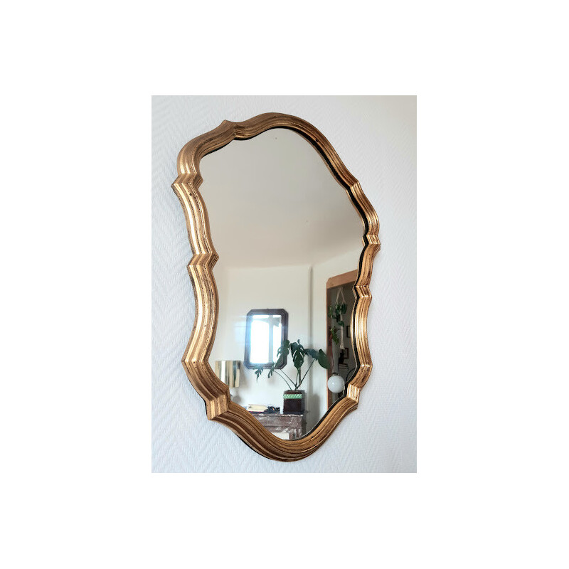 Vintage spiegel in verguld hout