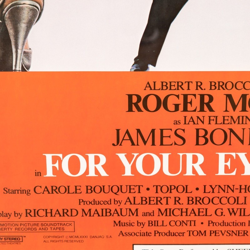 Cartaz vintage de James Bond 'For Your Eyes Only', 1981