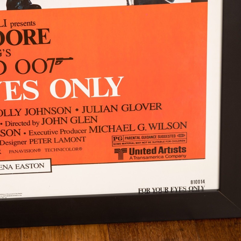 Poster vintage di James Bond "Solo per i tuoi occhi", 1981