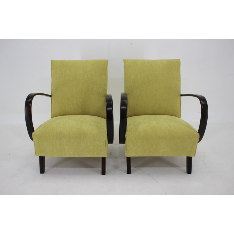 Pair of vintage wooden armchairs by Jindrich Halabala, Czechoslovakia 1950