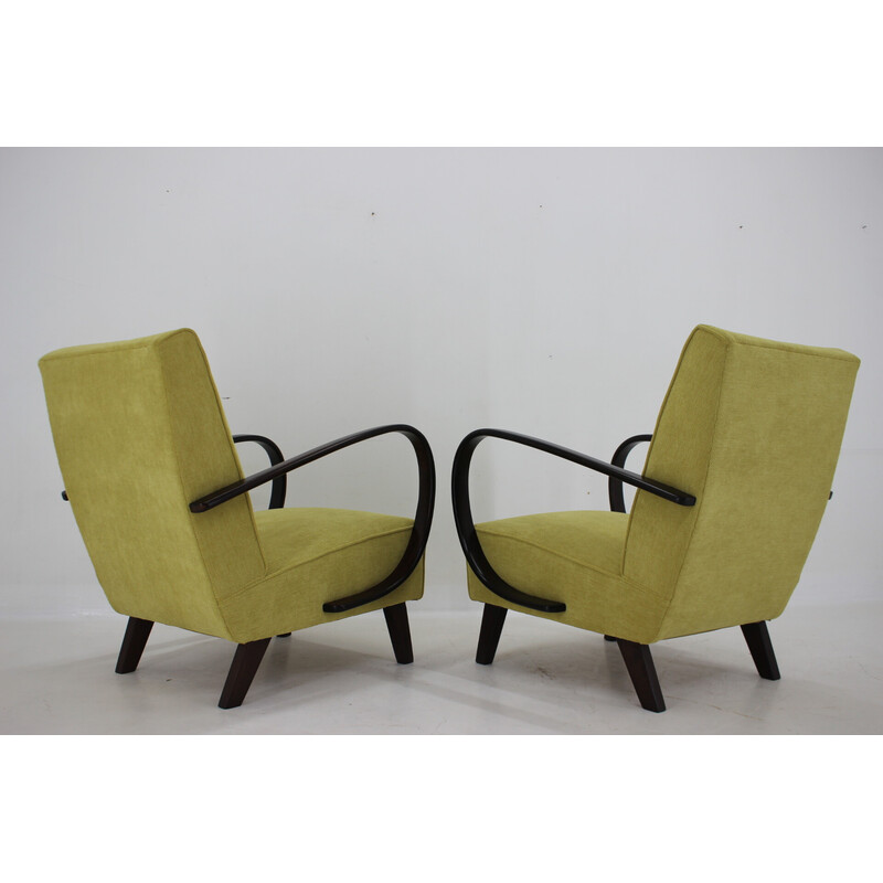 Pair of vintage wooden armchairs by Jindrich Halabala, Czechoslovakia 1950