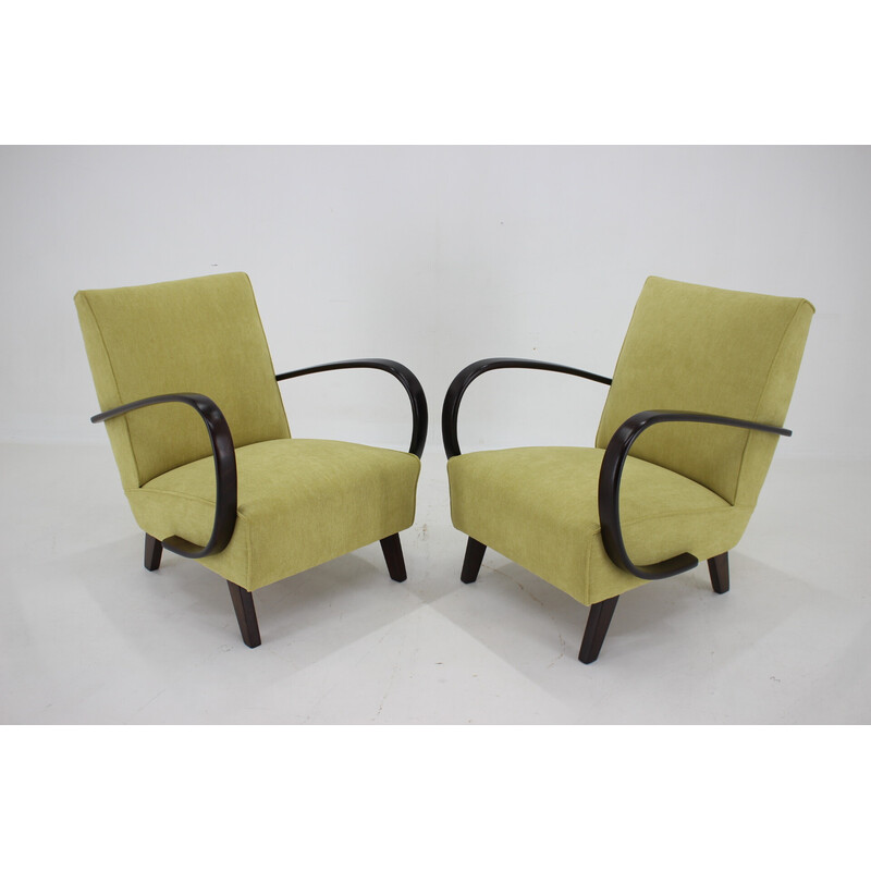 Pair of vintage wooden armchairs by Jindrich Halabala, Czechoslovakia 1950