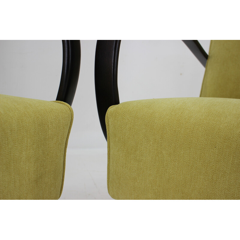 Pair of vintage wooden armchairs by Jindrich Halabala, Czechoslovakia 1950