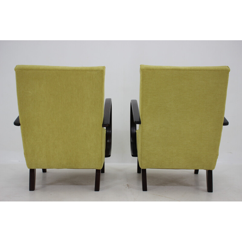 Pair of vintage wooden armchairs by Jindrich Halabala, Czechoslovakia 1950