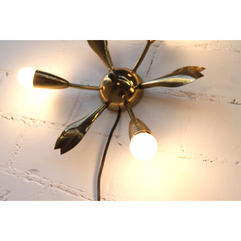 Italian golden wall lamp - 1950s