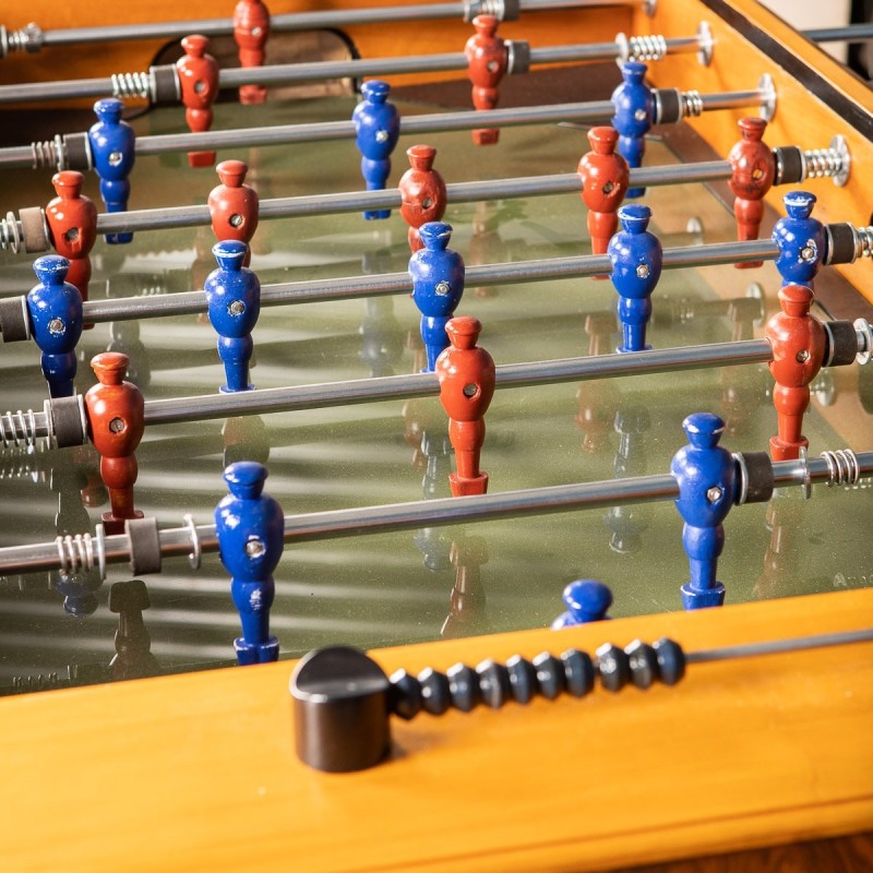 Vintage Art Deco soccer table in wood and glass, Italy