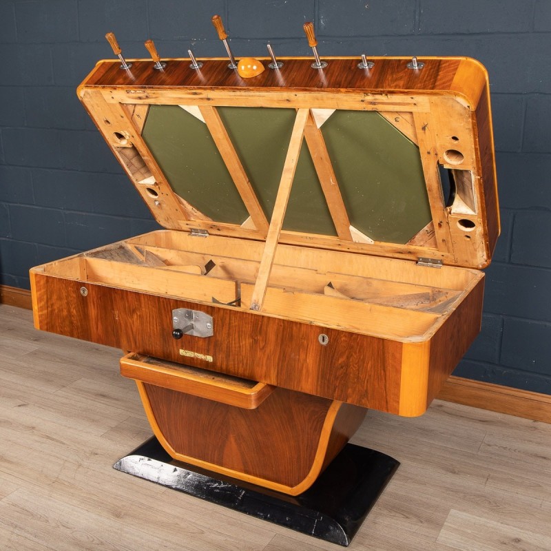 Vintage Art Deco soccer table in wood and glass, Italy