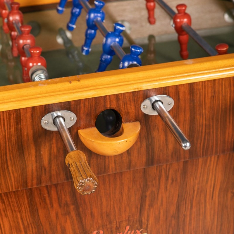 Tavolo da calcio vintage in legno e vetro Art Deco, Italia