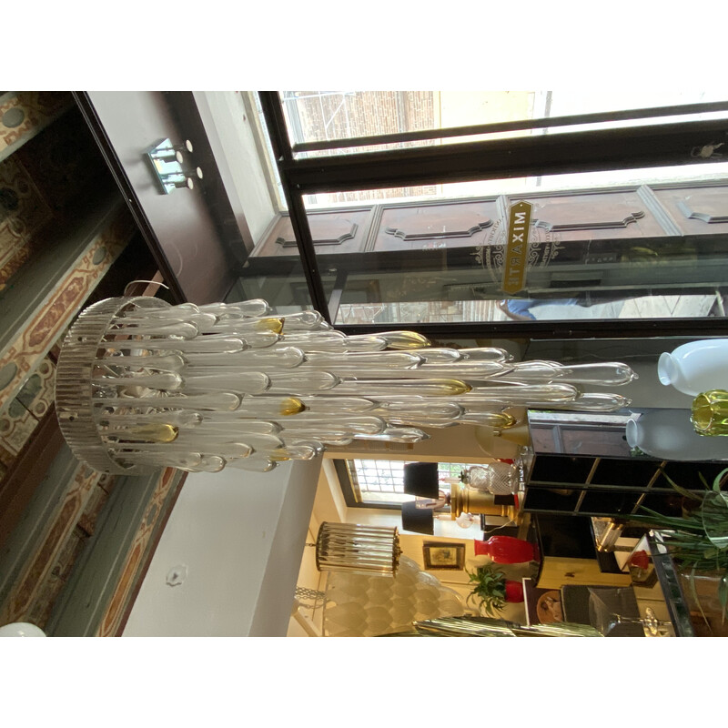 Vintage Venini Murano glass chandelier, Italy 1970s