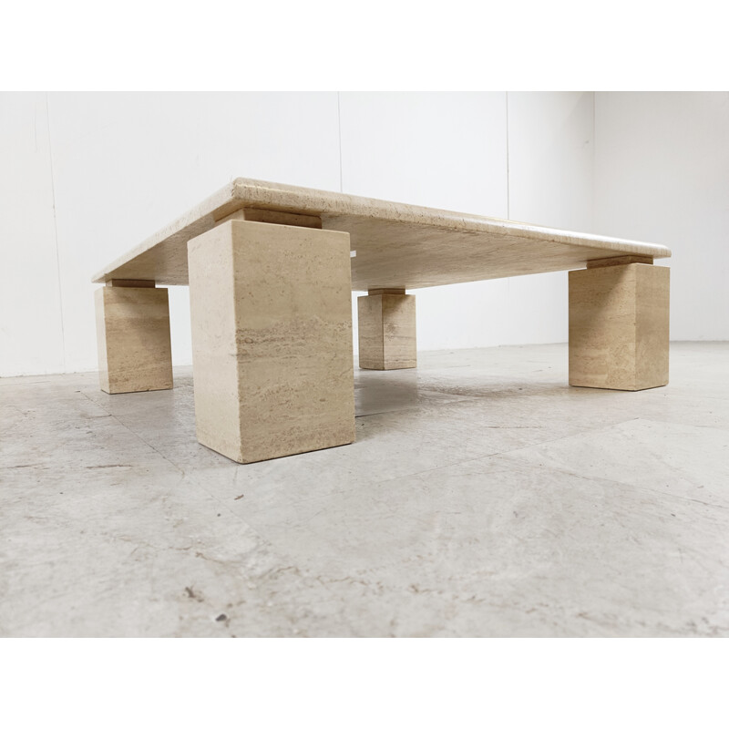 Vintage travertine coffee table, Italy 1970