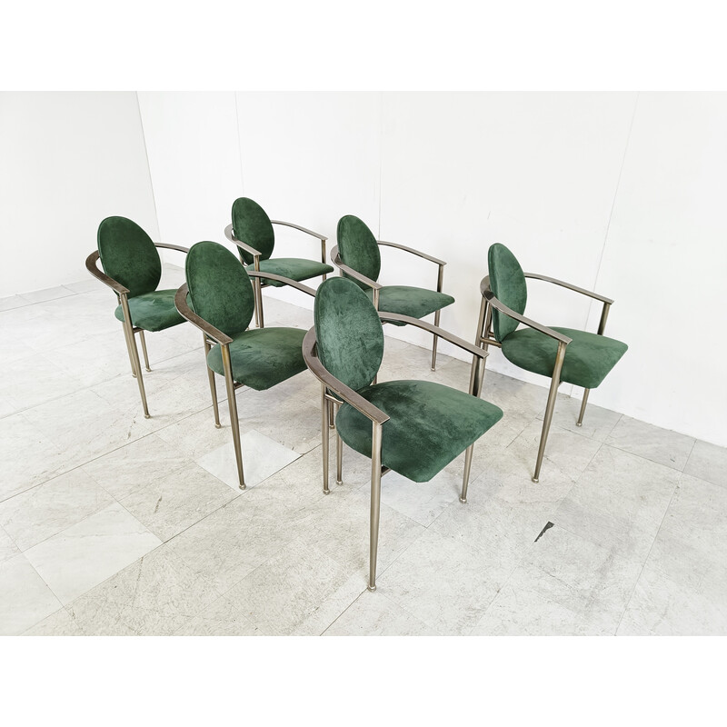 Ensemble de 6 chaises vintage par Belgo chrom, 1980