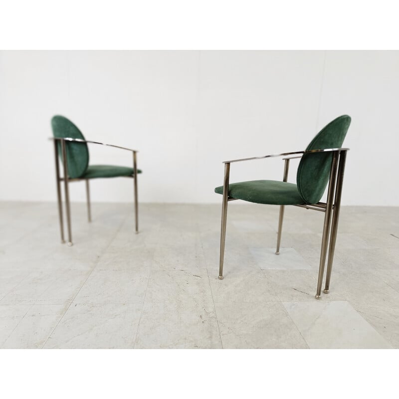 Set of 6 vintage dining chairs by Belgo chrom, 1980s