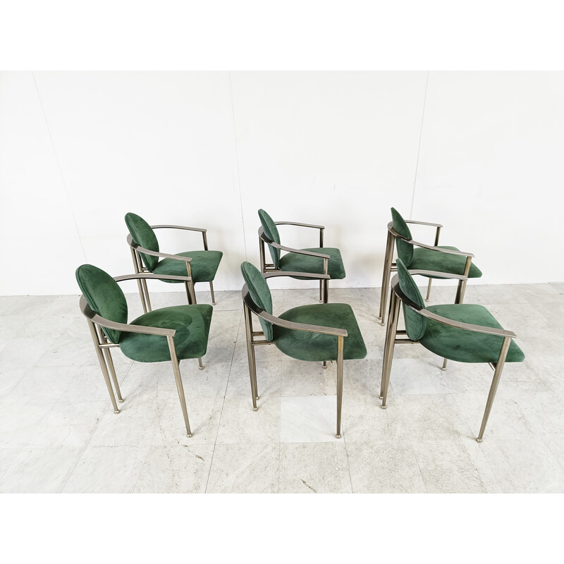 Ensemble de 6 chaises vintage par Belgo chrom, 1980