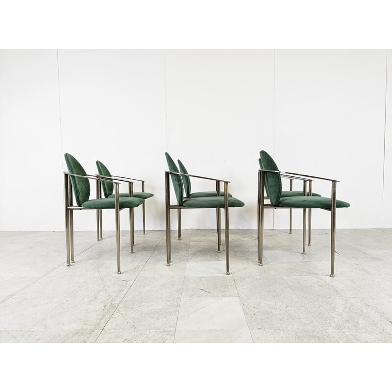 Ensemble de 6 chaises vintage par Belgo chrom, 1980