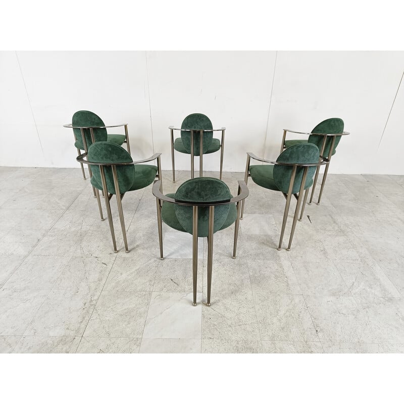 Ensemble de 6 chaises vintage par Belgo chrom, 1980