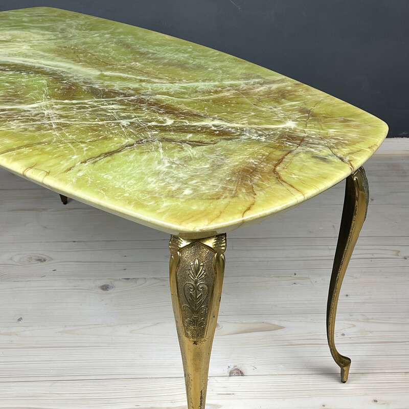 Mid-century green and brown coffee table, Italy 1950s