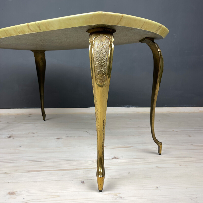 Mid-century green and brown coffee table, Italy 1950s