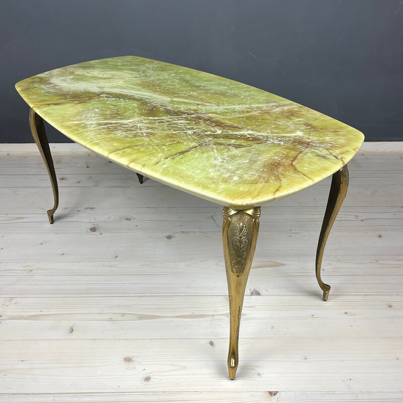 Mid-century green and brown coffee table, Italy 1950s