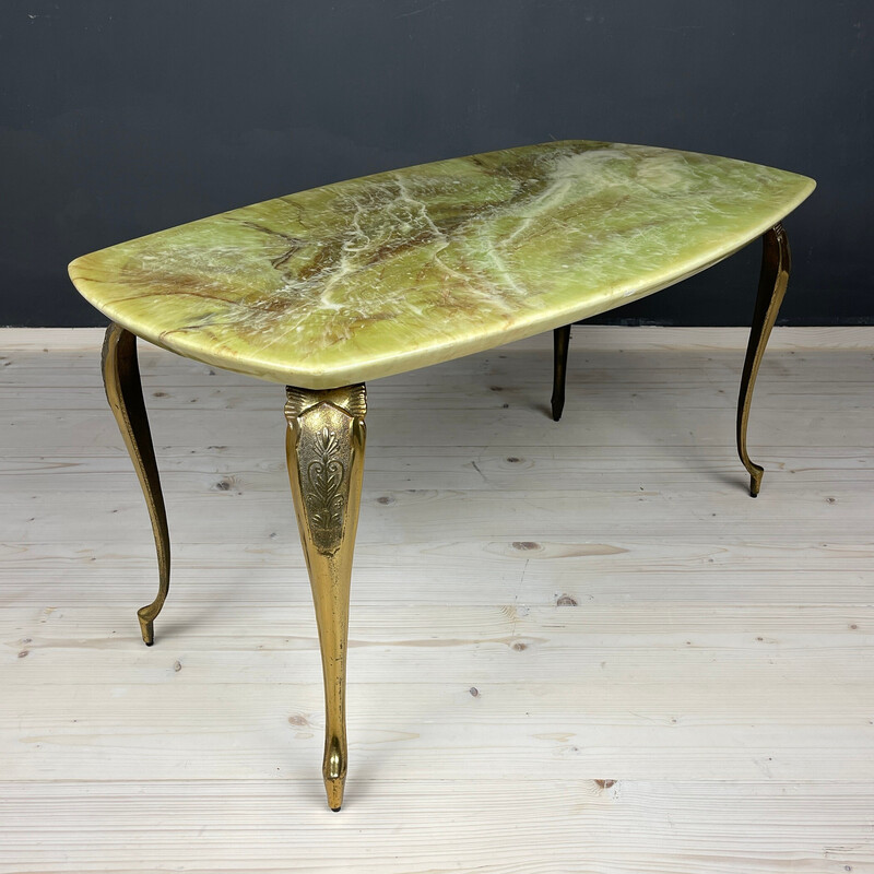 Mid-century green and brown coffee table, Italy 1950s