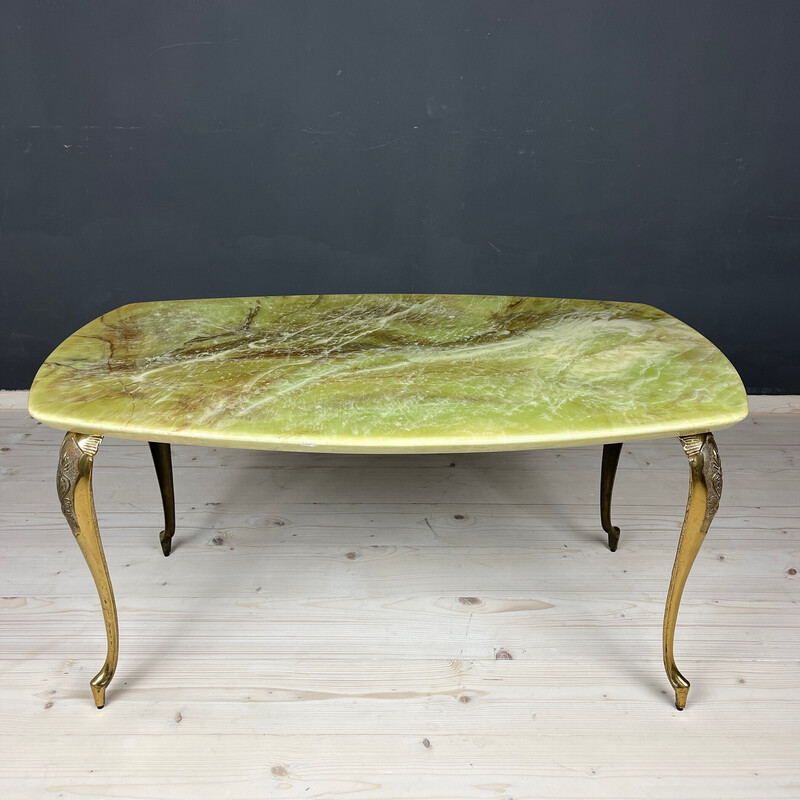 Mid-century green and brown coffee table, Italy 1950s