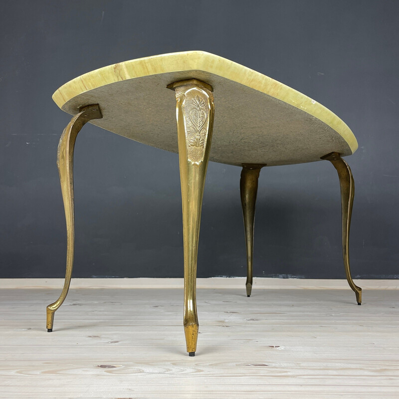 Table basse verte et brune vintage, Italie 1950