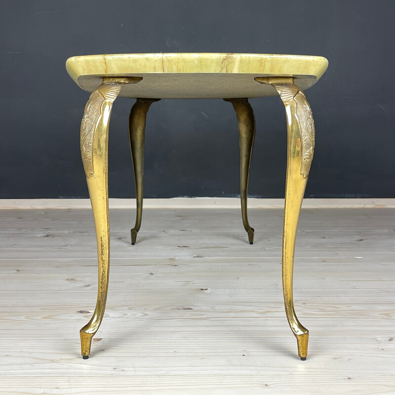 Mid-century green and brown coffee table, Italy 1950s