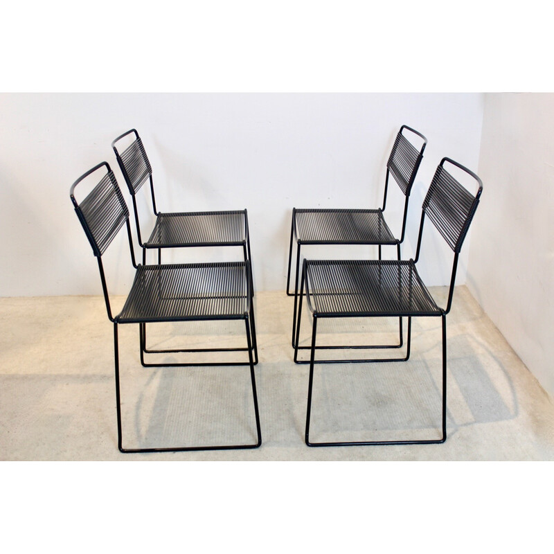 Set of 4 vintage Spaghetti chairs by Giandomenico Belotti for Alias, Italy