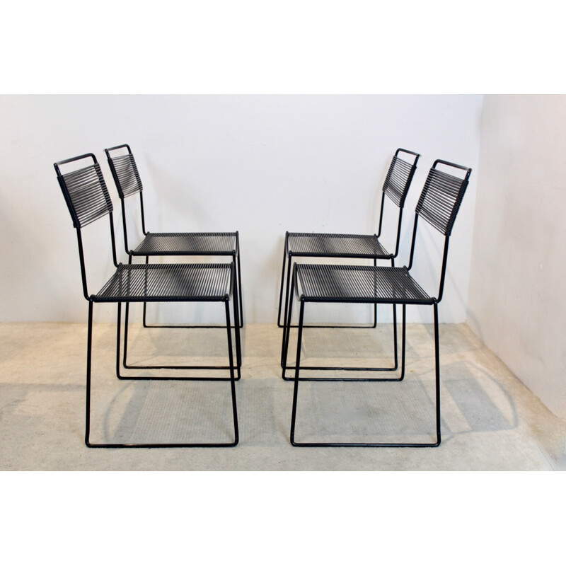 Set of 4 vintage Spaghetti chairs by Giandomenico Belotti for Alias, Italy