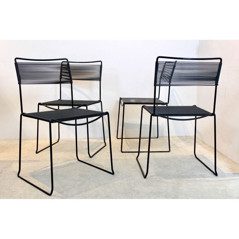 Set of 4 vintage Spaghetti chairs by Giandomenico Belotti for Alias, Italy