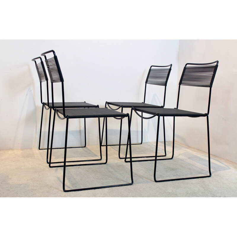 Set of 4 vintage Spaghetti chairs by Giandomenico Belotti for Alias, Italy