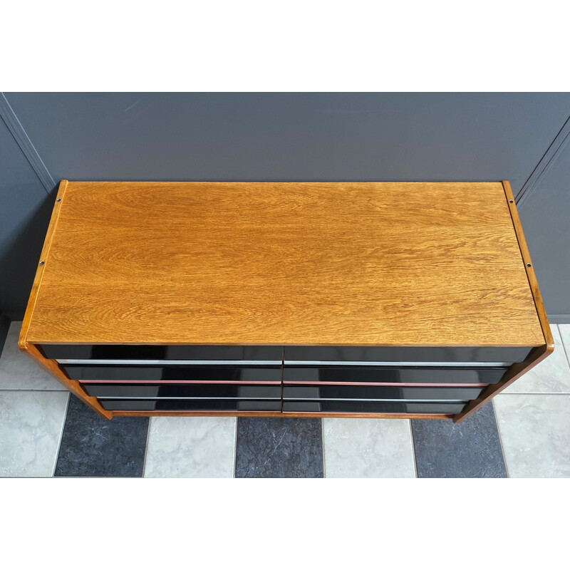 Credenza vintage in rosa e nero modello U450 di Jiri Jiroutek, anni '60