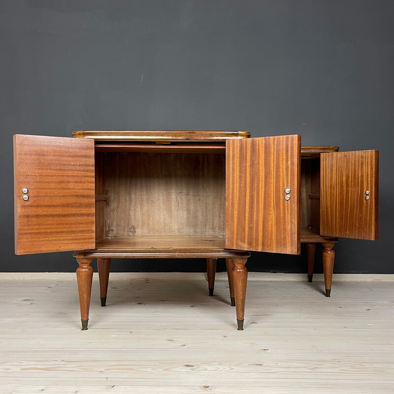 Pair of vintage wood night stands, Italy 1950s