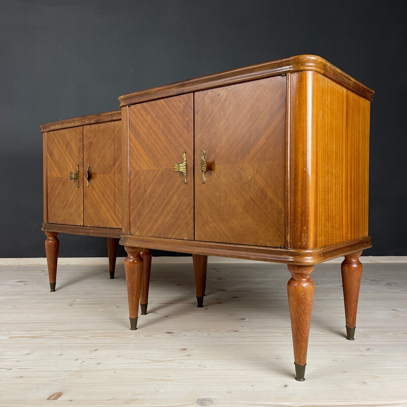 Pair of vintage wood night stands, Italy 1950s