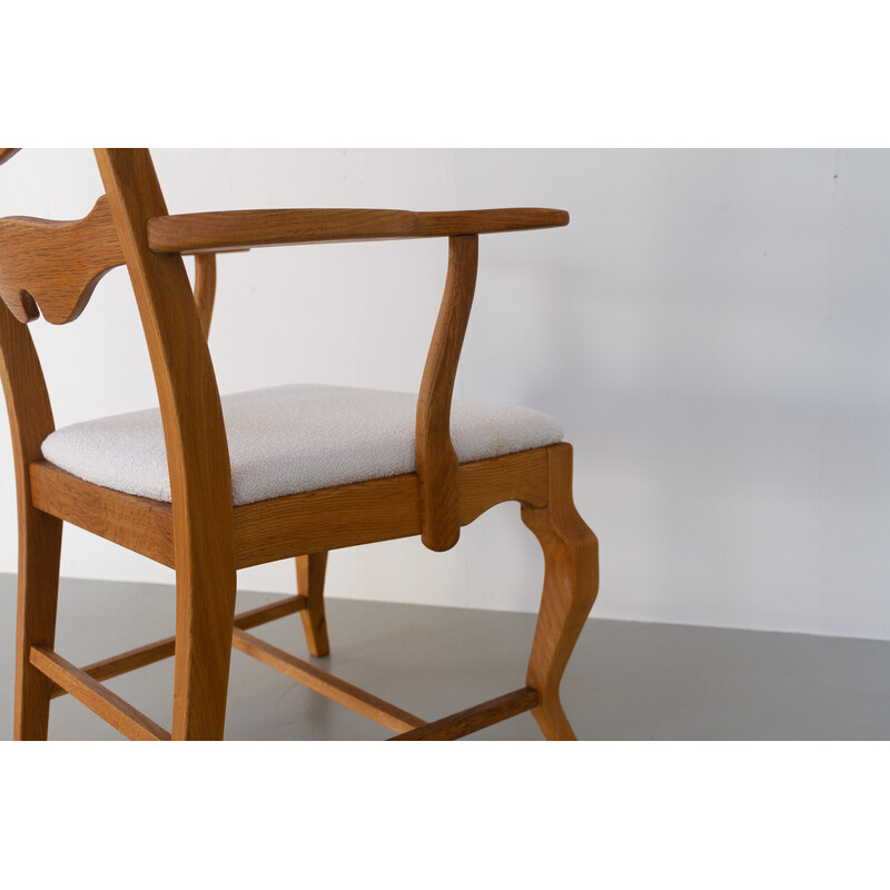 Fauteuil Razorblade danois vintage en bois de chêne par Henning Kjærnulf pour Eg Furniture, 1960