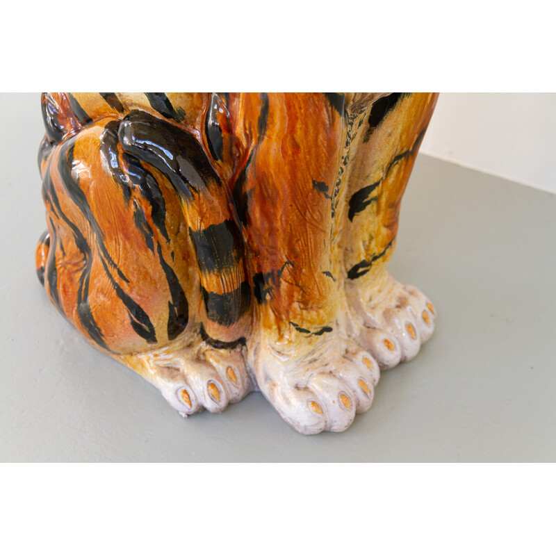 Tigre de cerámica italiano vintage, años 70