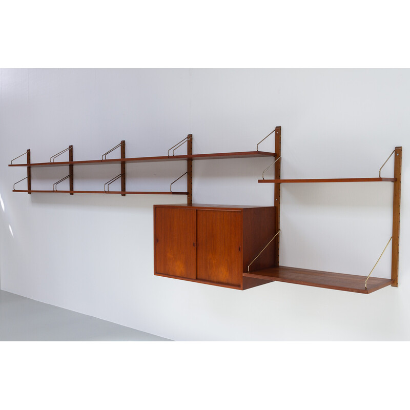 Danish vintage modular teak wall unit by Poul Cadovius for Cado, 1950s
