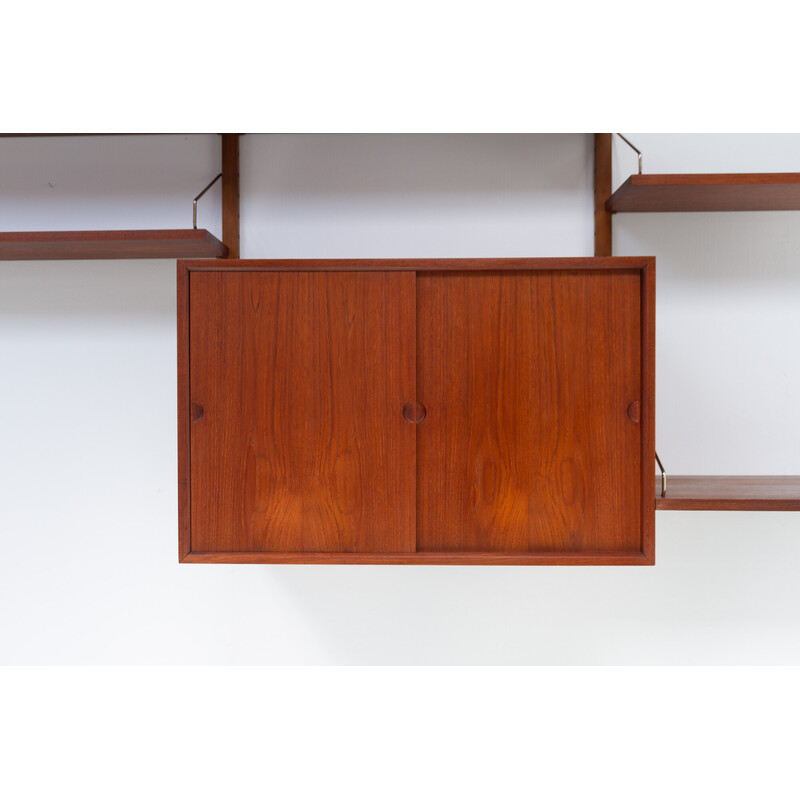 Danish vintage modular teak wall unit by Poul Cadovius for Cado, 1950s